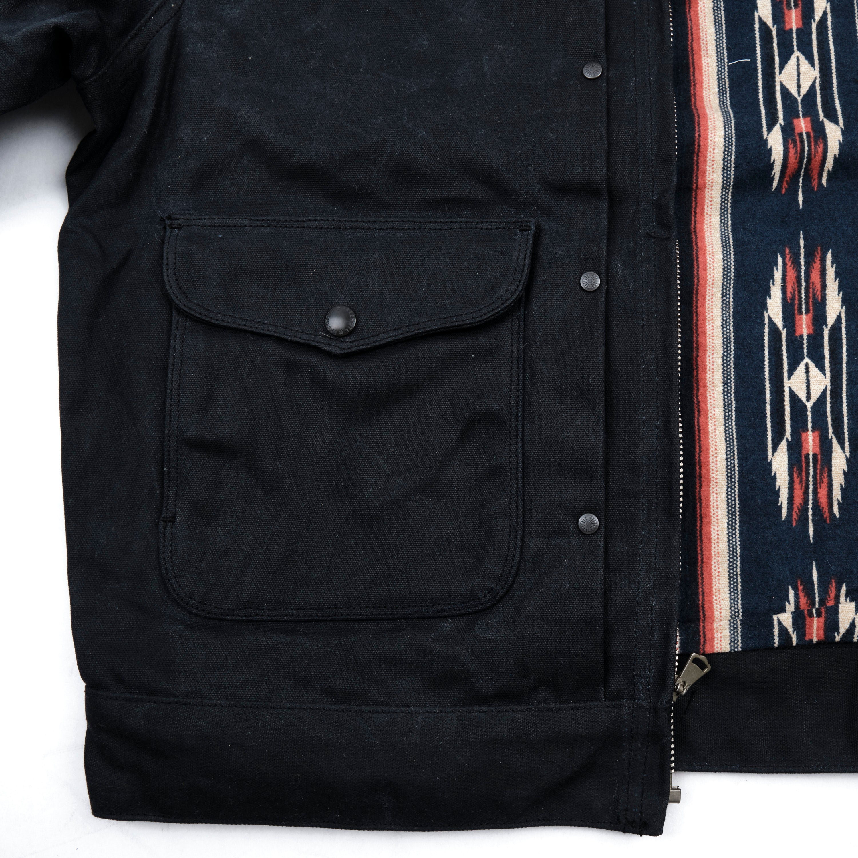 Faro Jacket | 20 Ounce Black Waxed Canvas Navy Southwest
