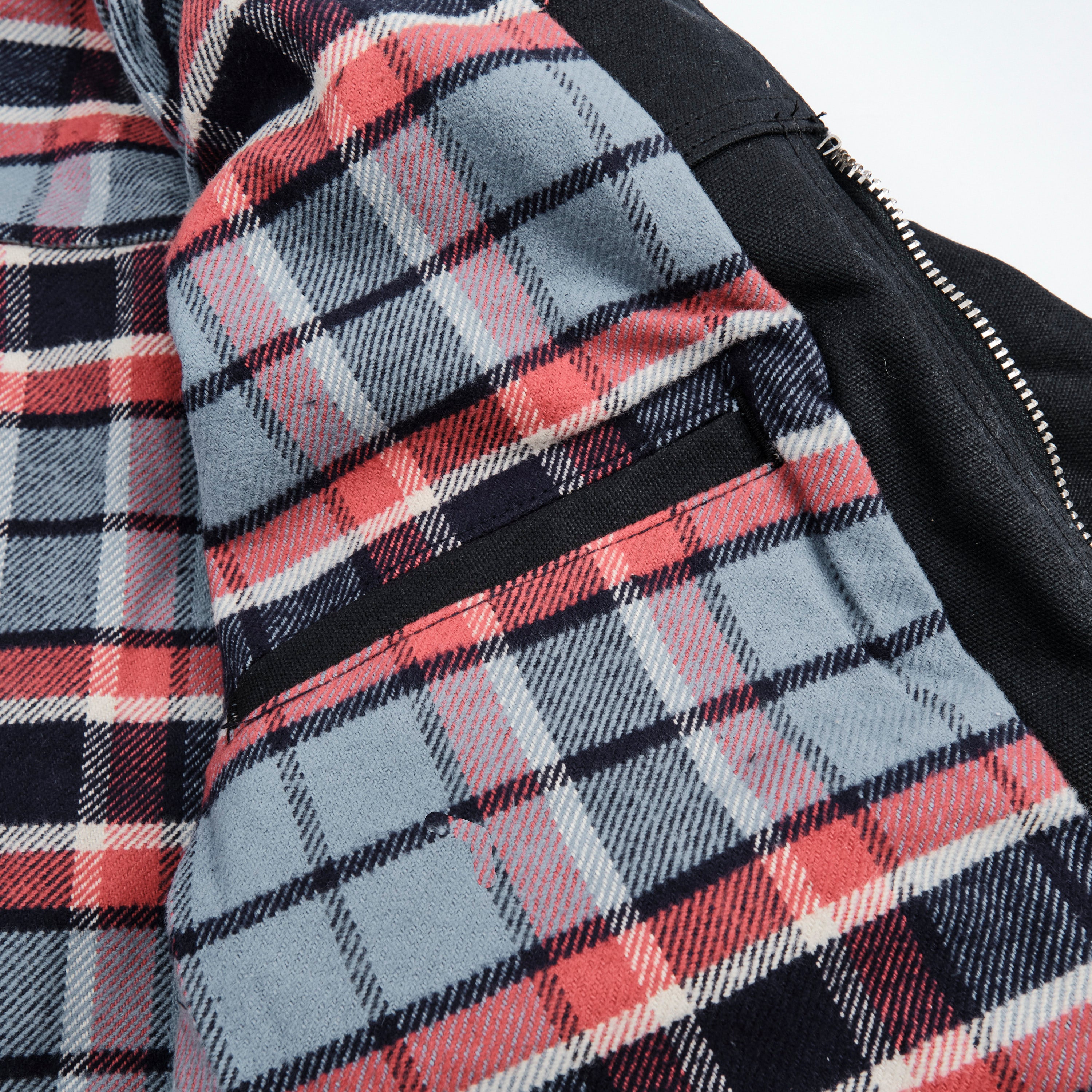 Faro Black Heavy Waxed Canvas Blue Plaid