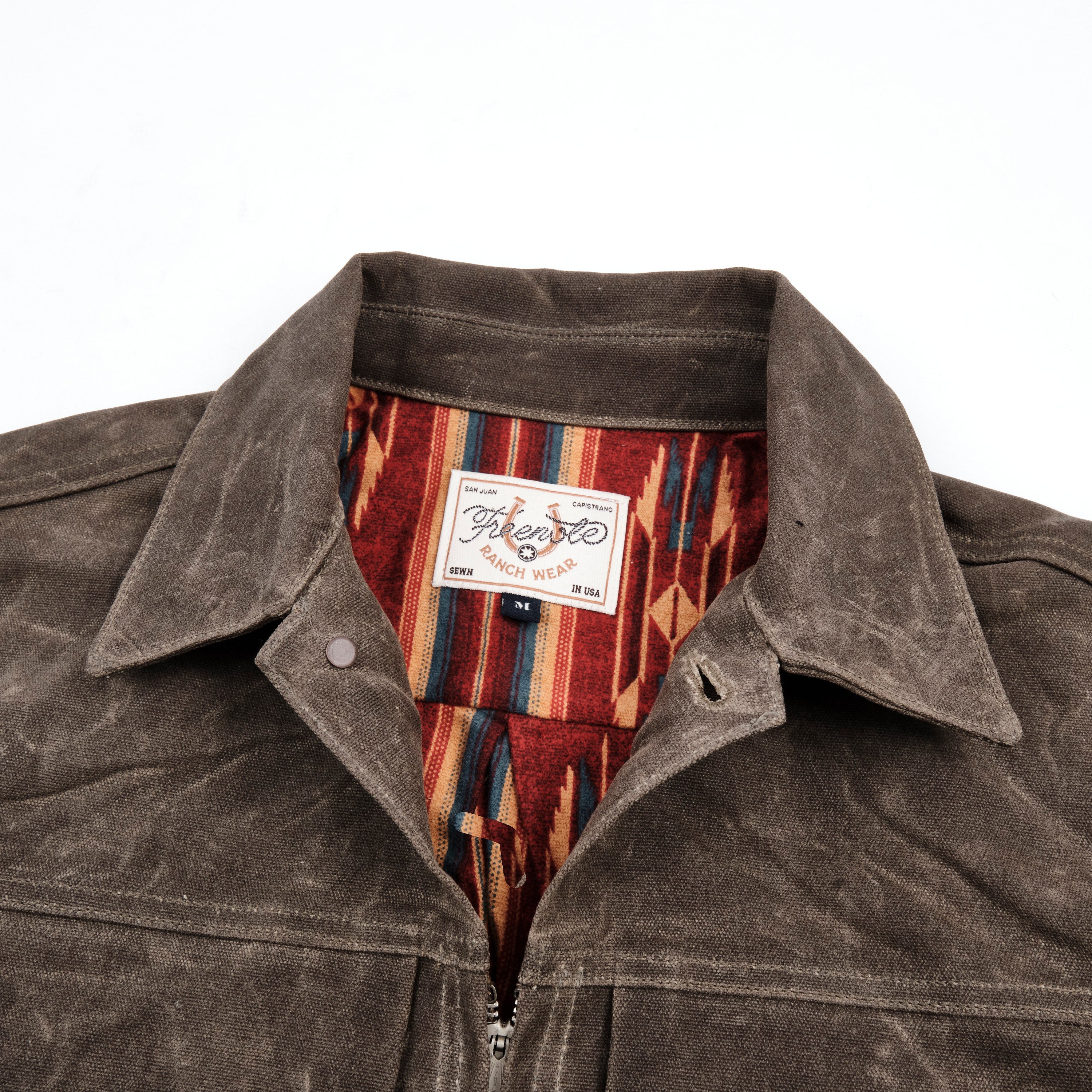 Faro Jacket | 20 Ounce Tobacco Waxed Canvas Red Southwest
