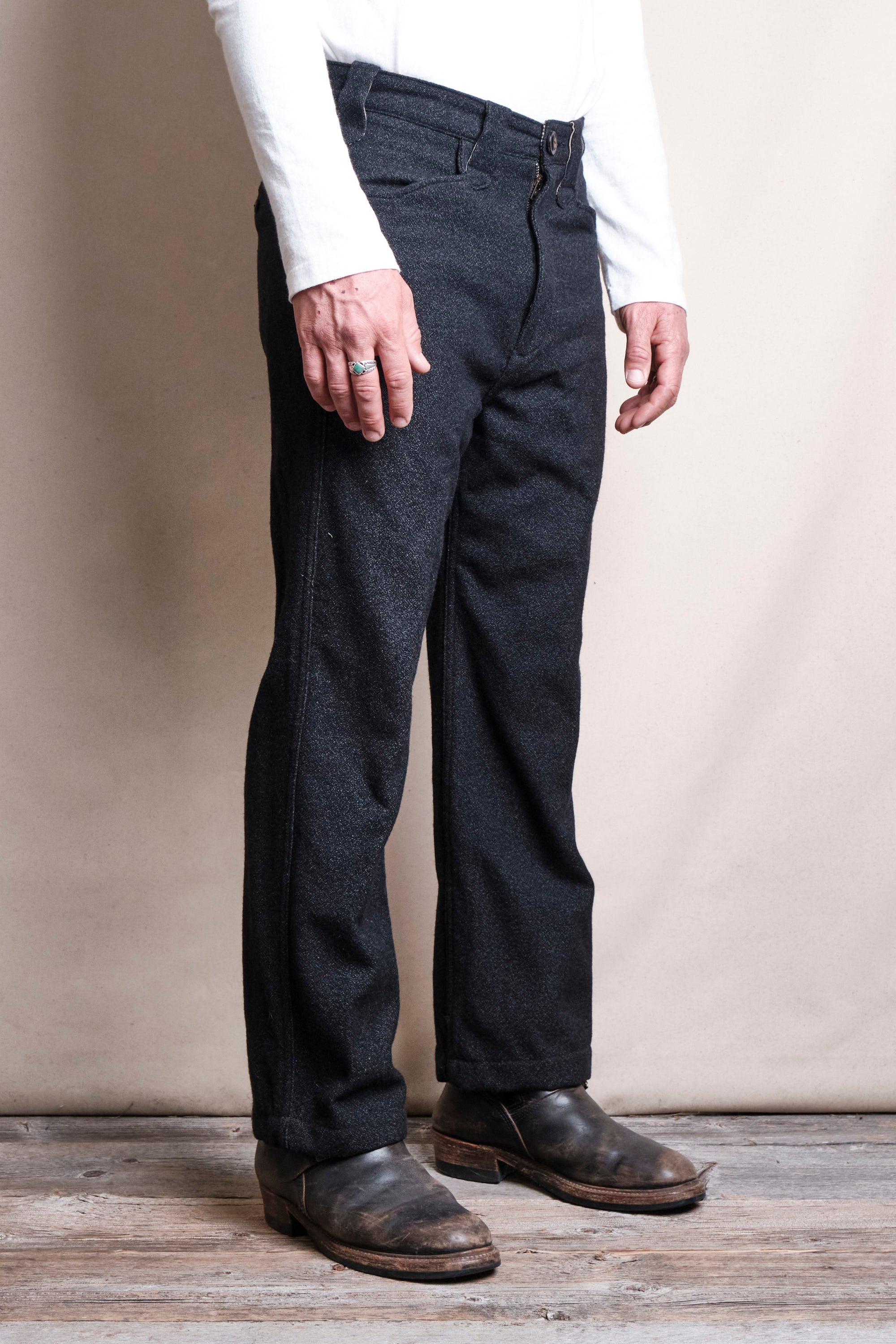 Duster Pant Black Wool