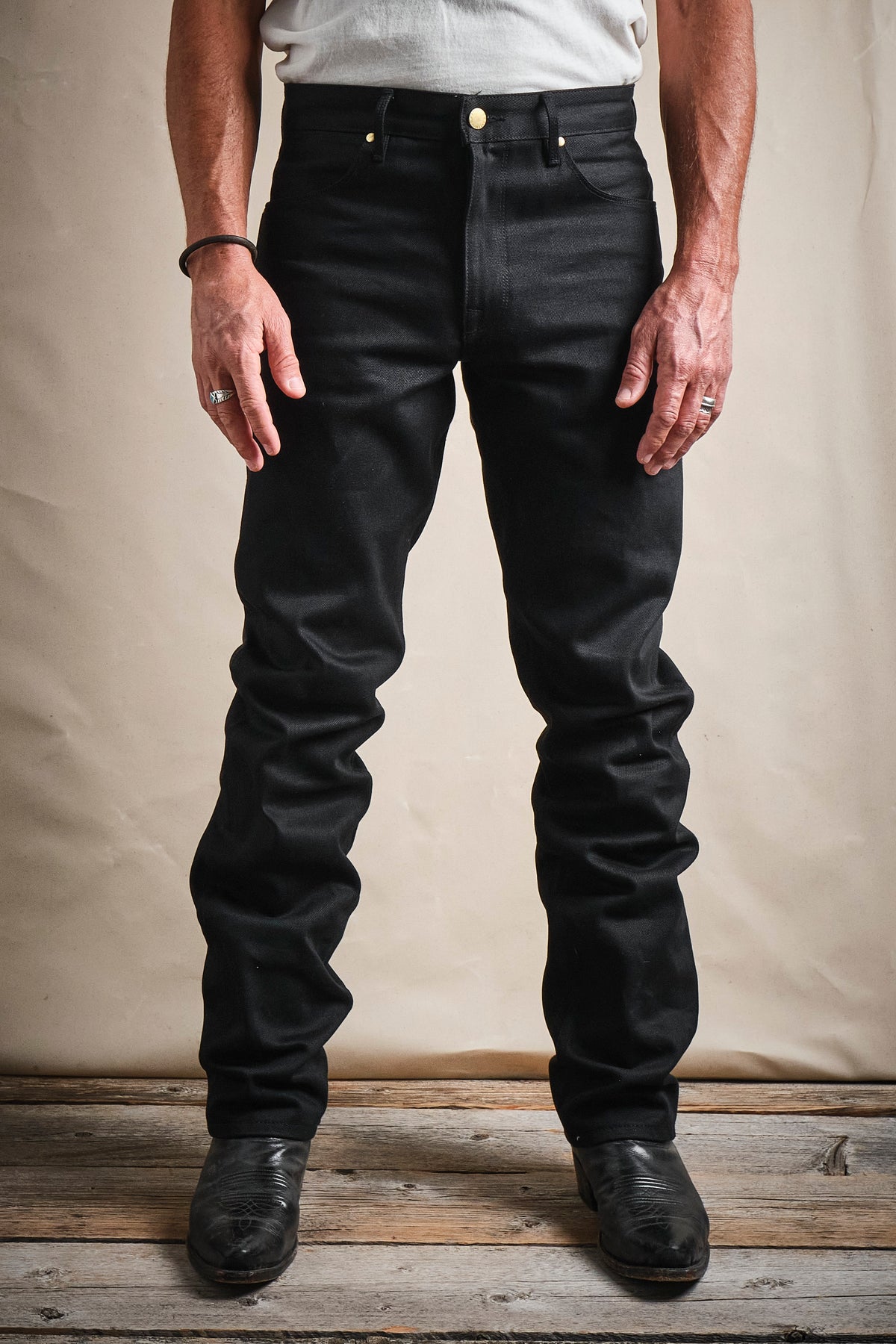 Wilkes Riders Cut 15.75 Ounce Black Denim
