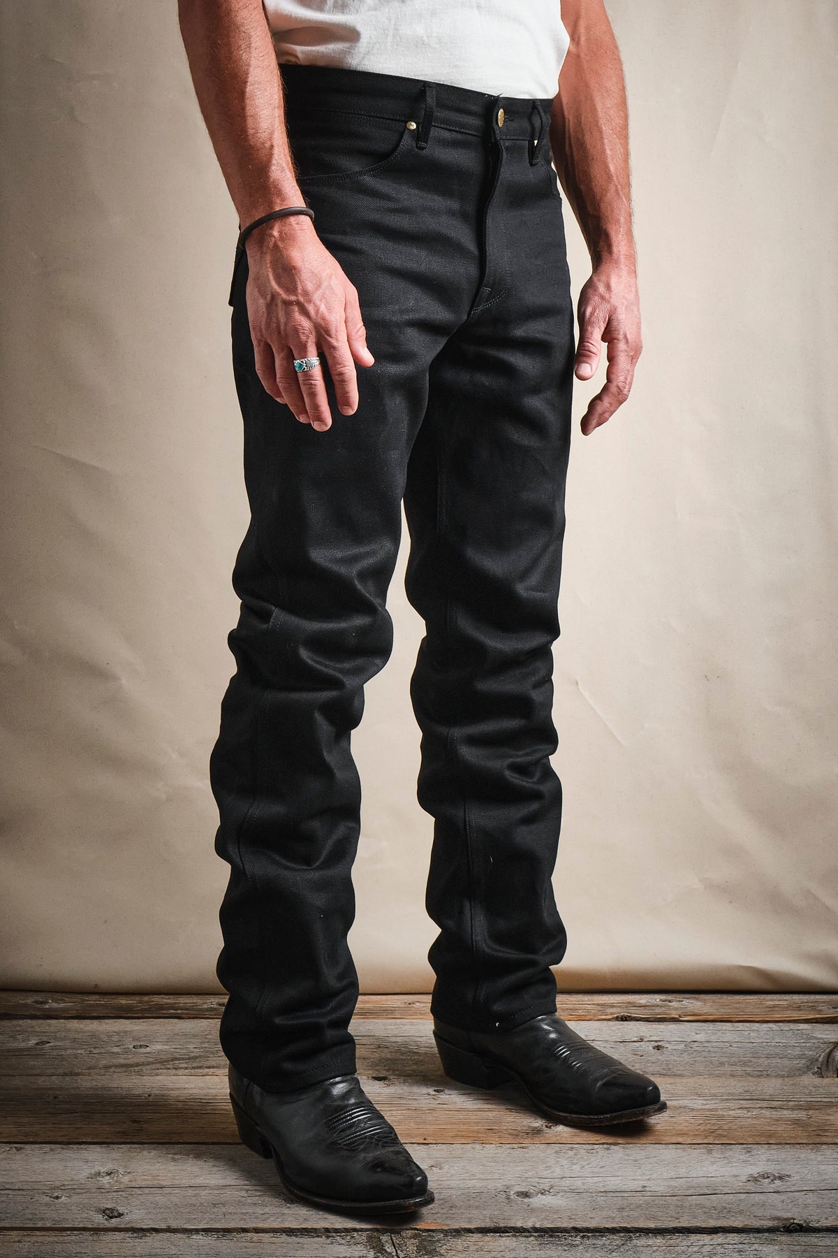 Wilkes Riders Cut 15.75 Ounce Black Denim