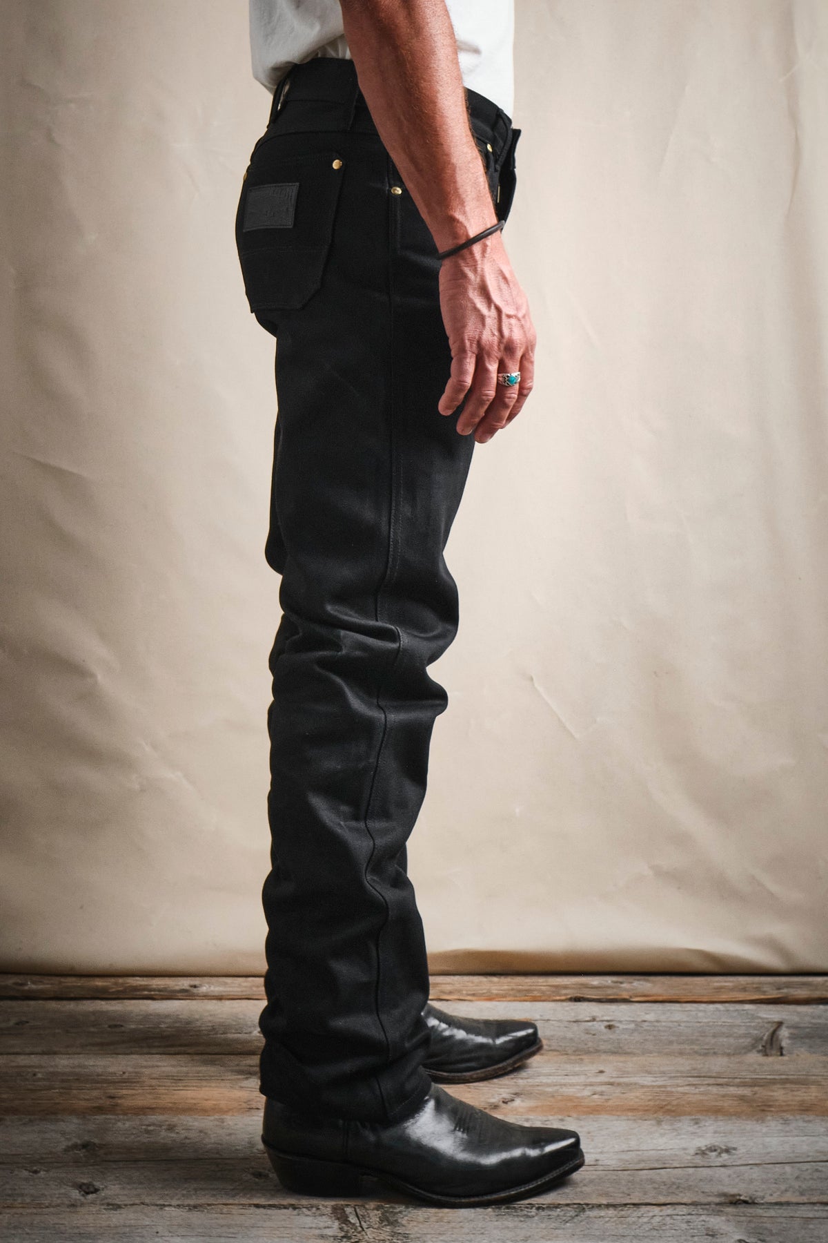 Wilkes Riders Cut 15.75 Ounce Black Denim