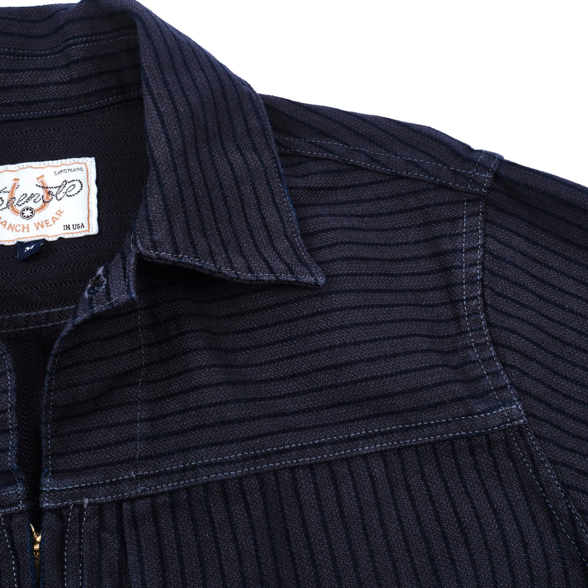 Faro Indigo Herringbone Dobby