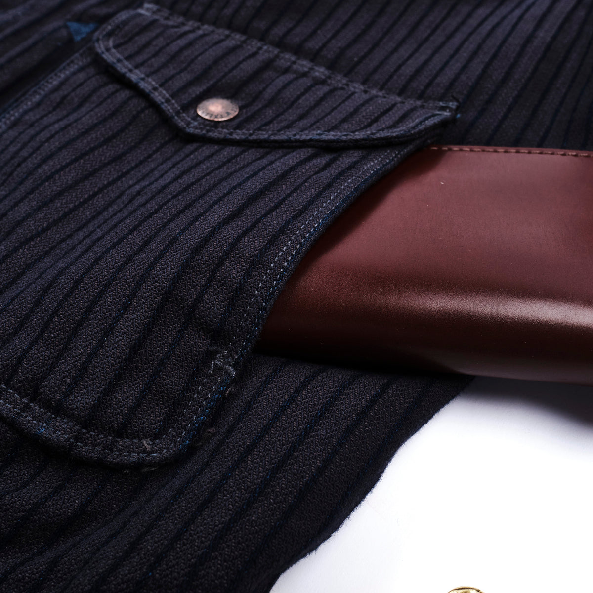 Faro Indigo Herringbone Dobby