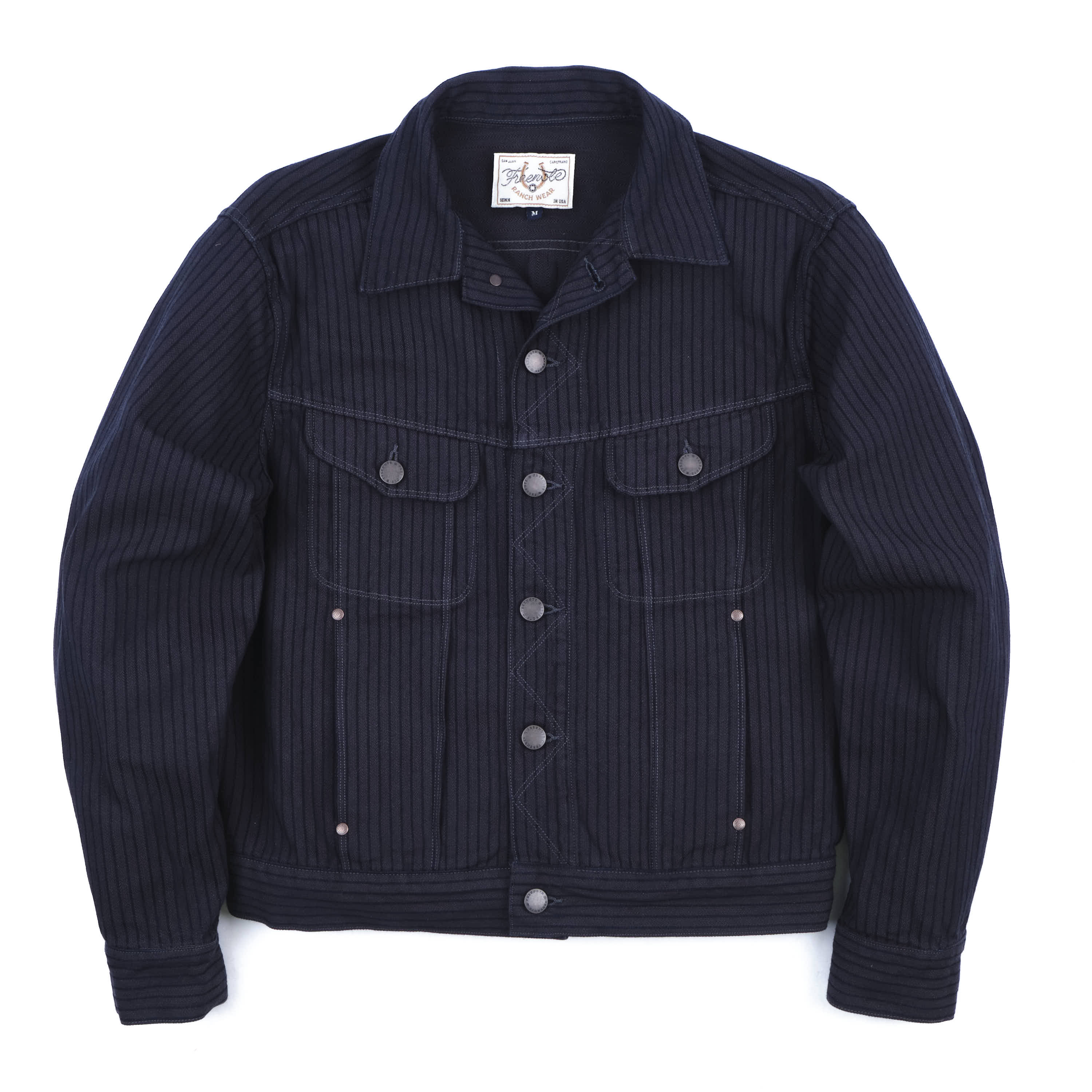 High Low | Indigo Herringbone Dobby Jacket