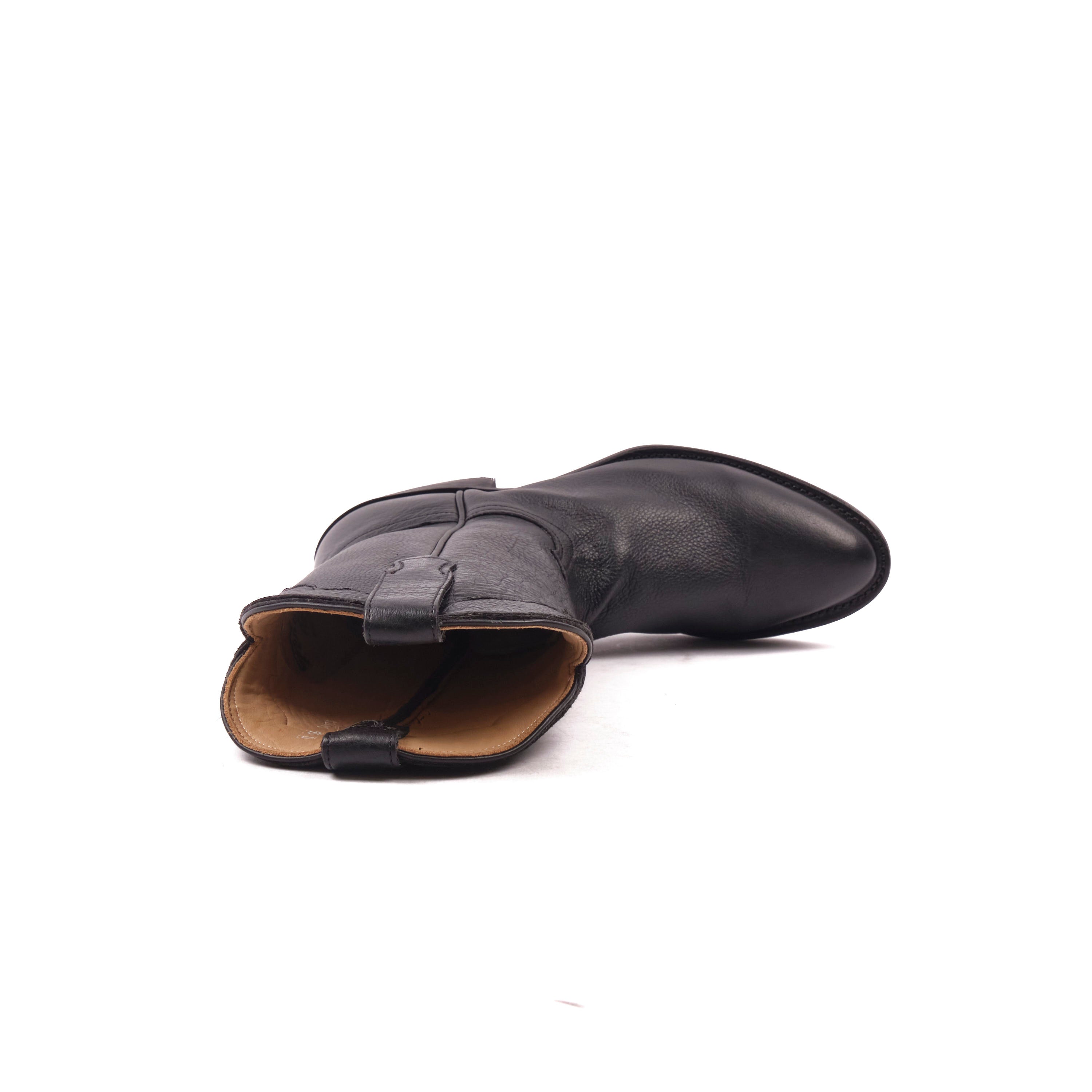 Freenote Cloth x Fenoglio Boot Co. - Black Deerskin Cowboy Boot