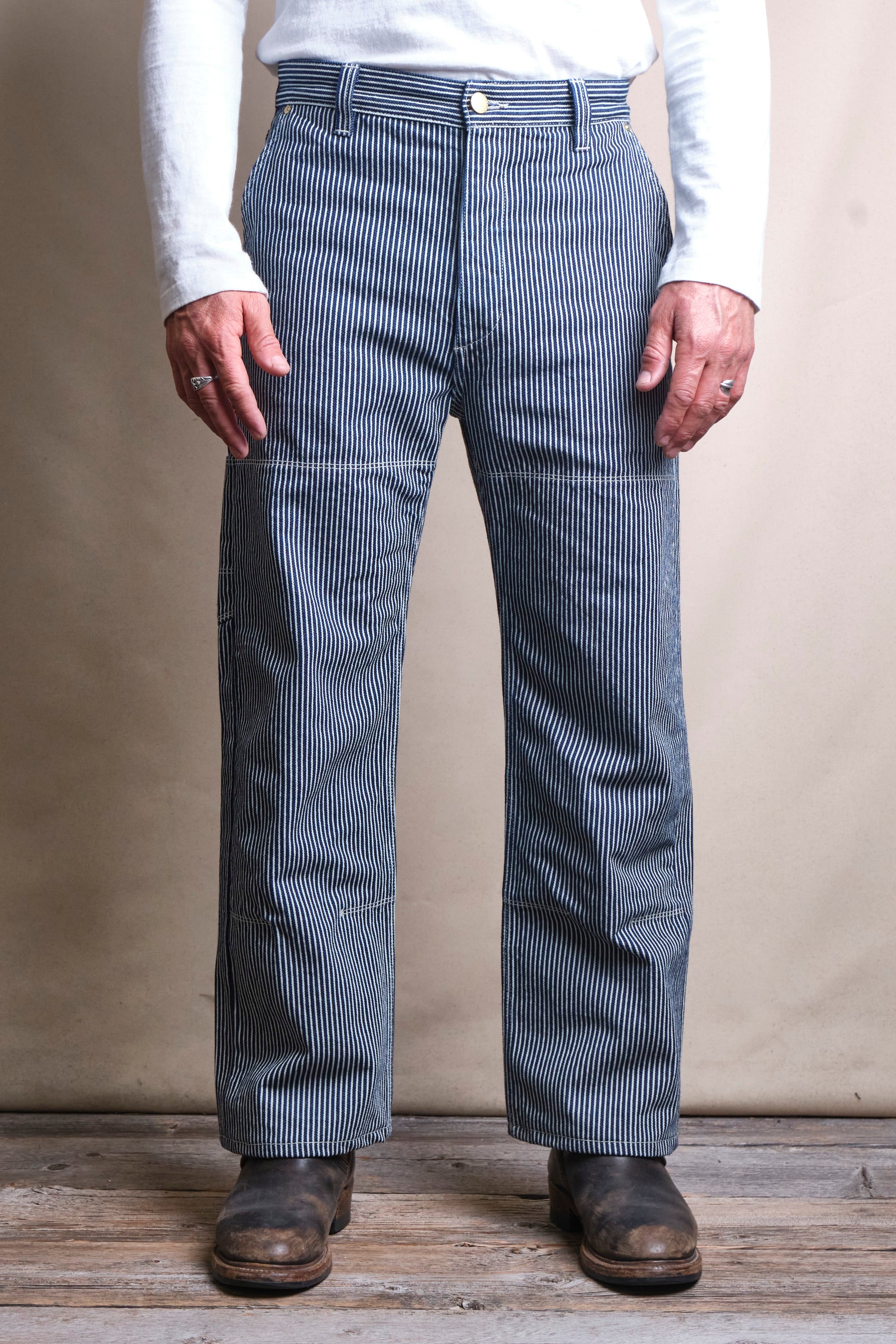 パンツ vintage striped 2 tuck slacks Sugar Cane 11oz Hickory Stripe Work Pants – BLUE IN GREEN SOHO パンツ