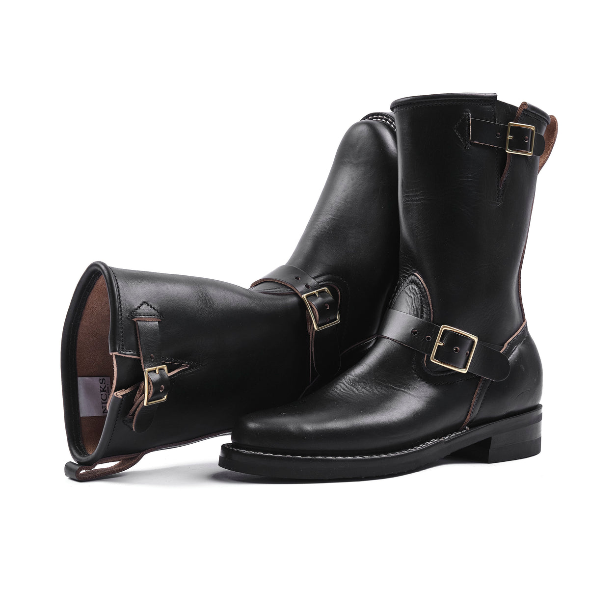 NICKS BOOTS - THE BRAKEMAN 1925 ENGINEER - HORWEEN BLACK CHROMEXCEL