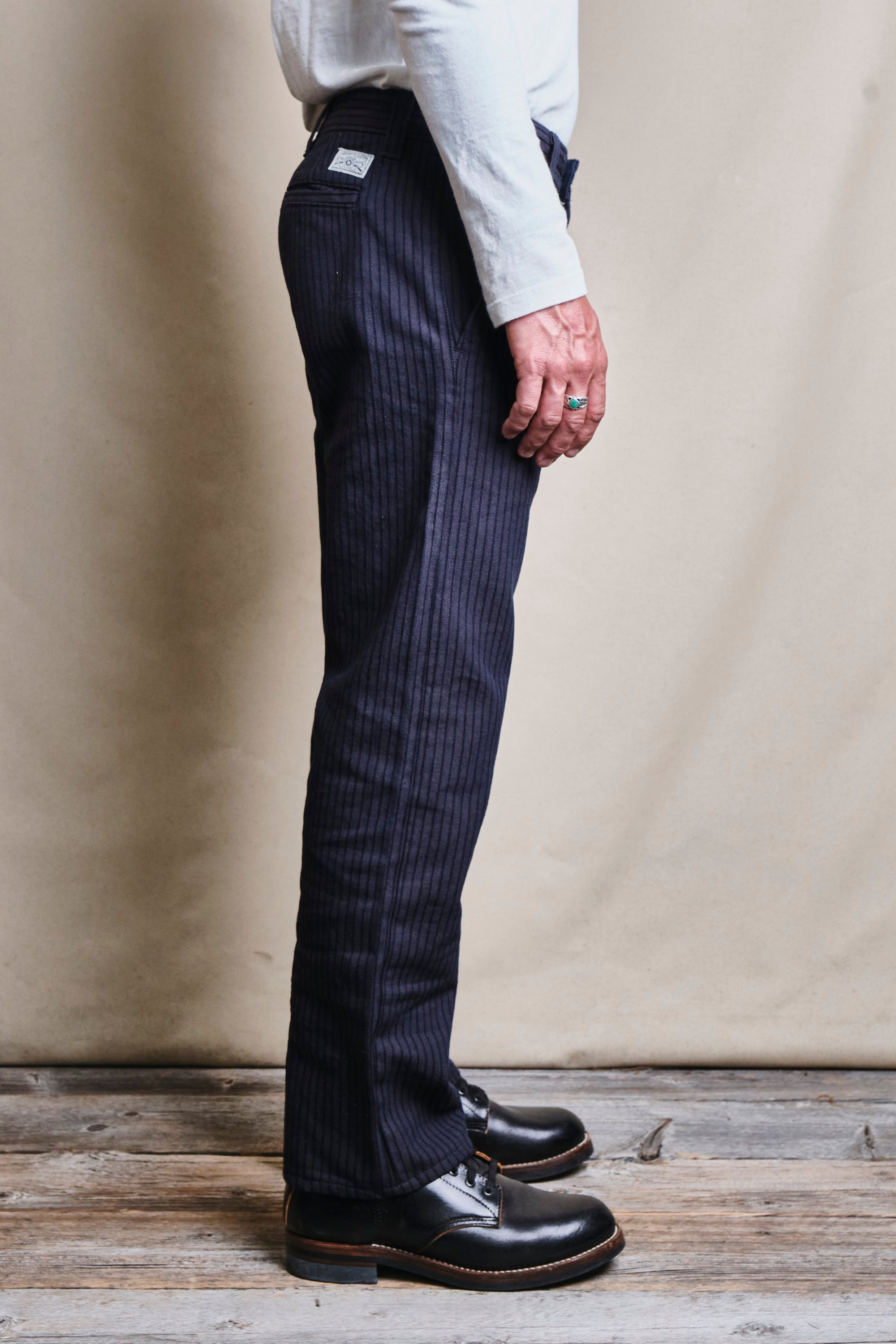 Deck Pant Indigo Herringbone Dobby
