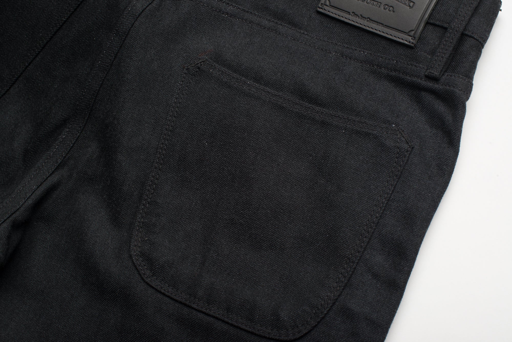 Avila Slim Taper - Raw 14.25 oz Black Grey Denim Back Pocket