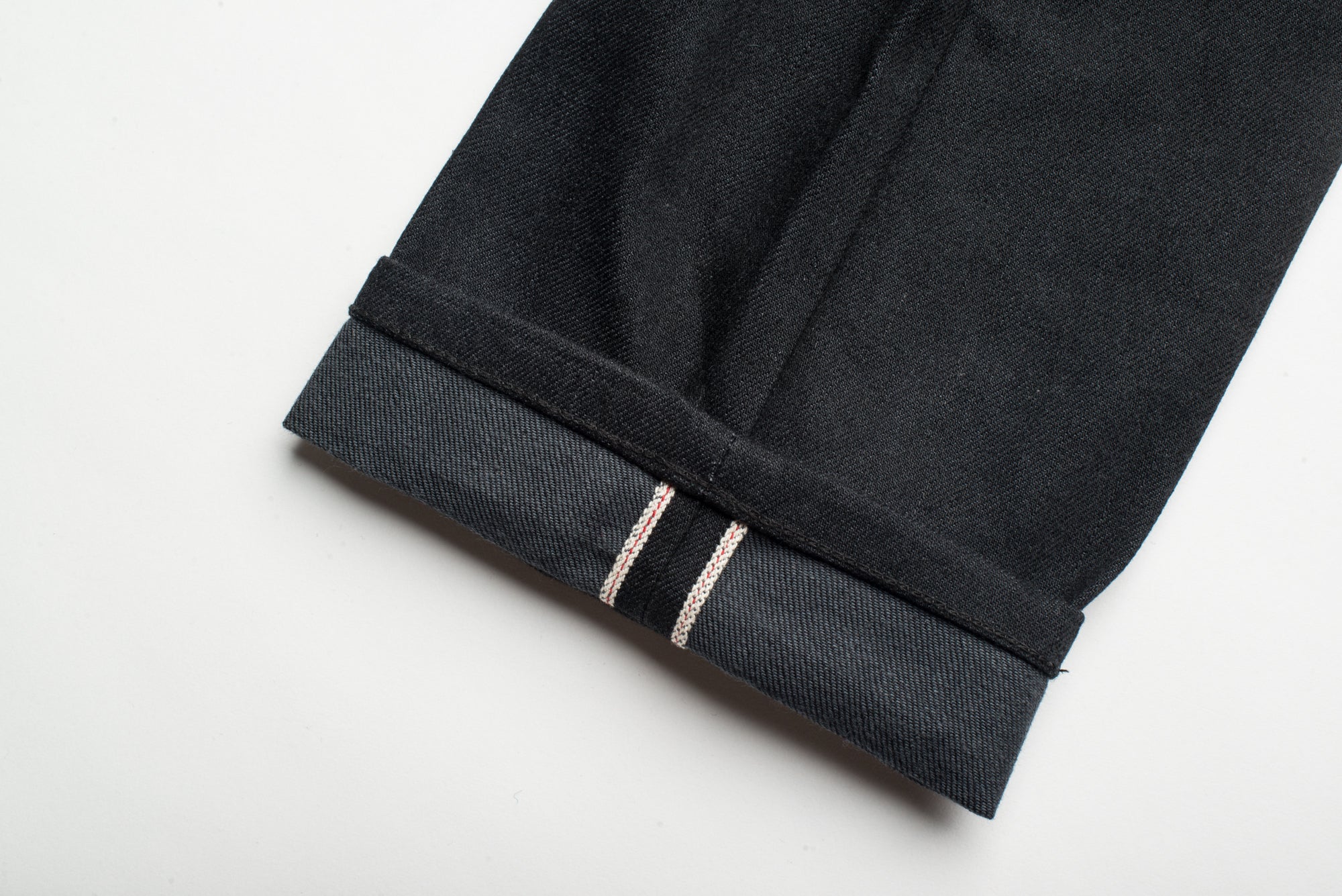 Avila Slim Taper - Raw 14.25 oz Black Grey Denim Selvage Detail