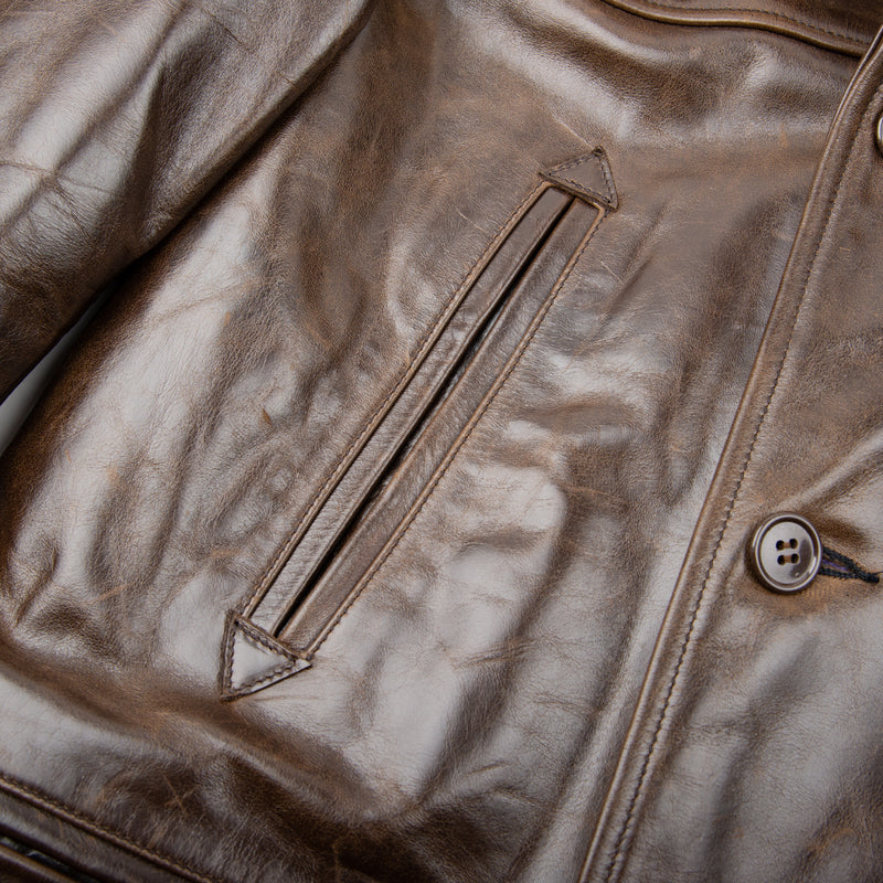 Himel Bros x Freenote Cloth Chinook Jacket <span> Black Oak American Steerhide</span>