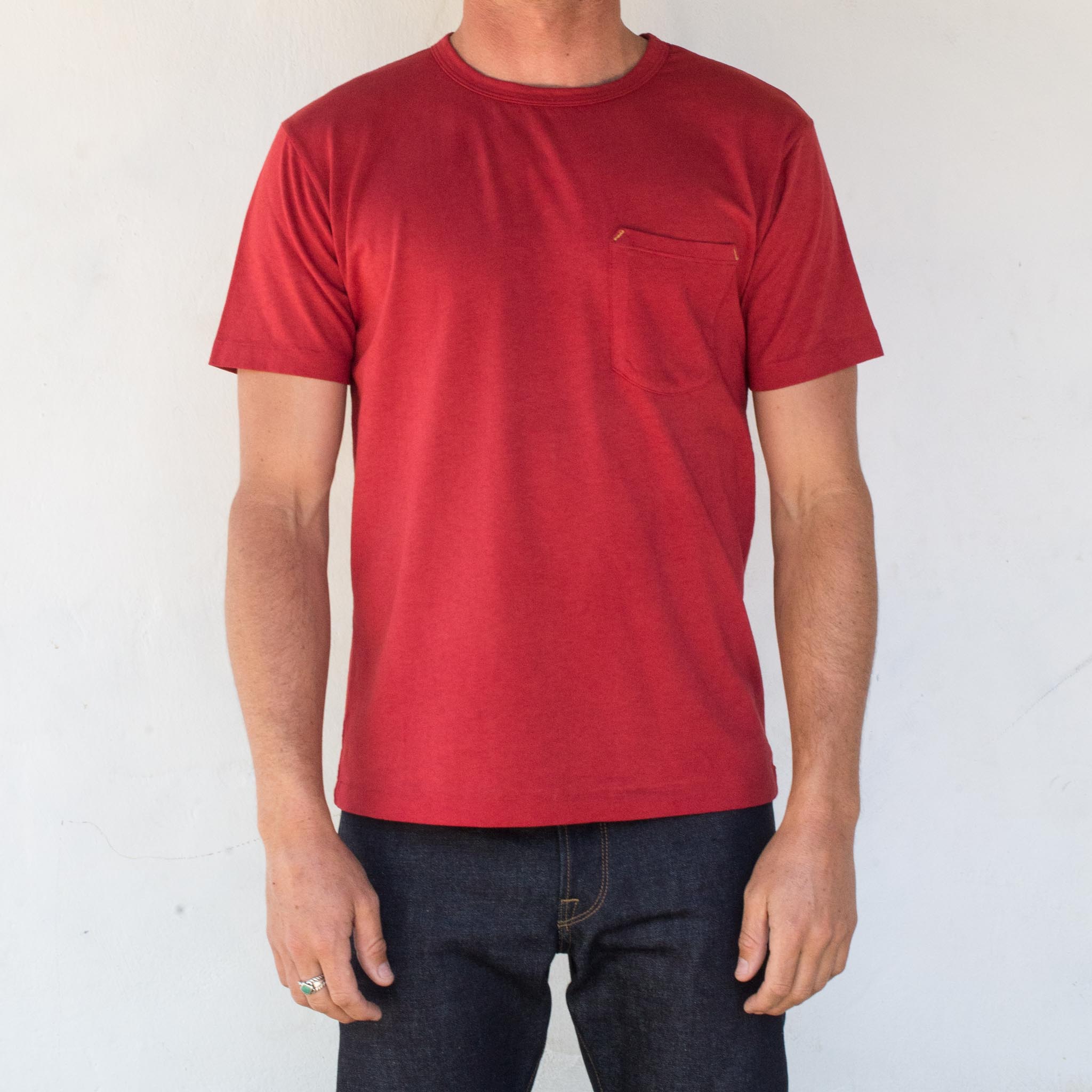 9 Ounce Pocket T-Shirt <span> Red </span>