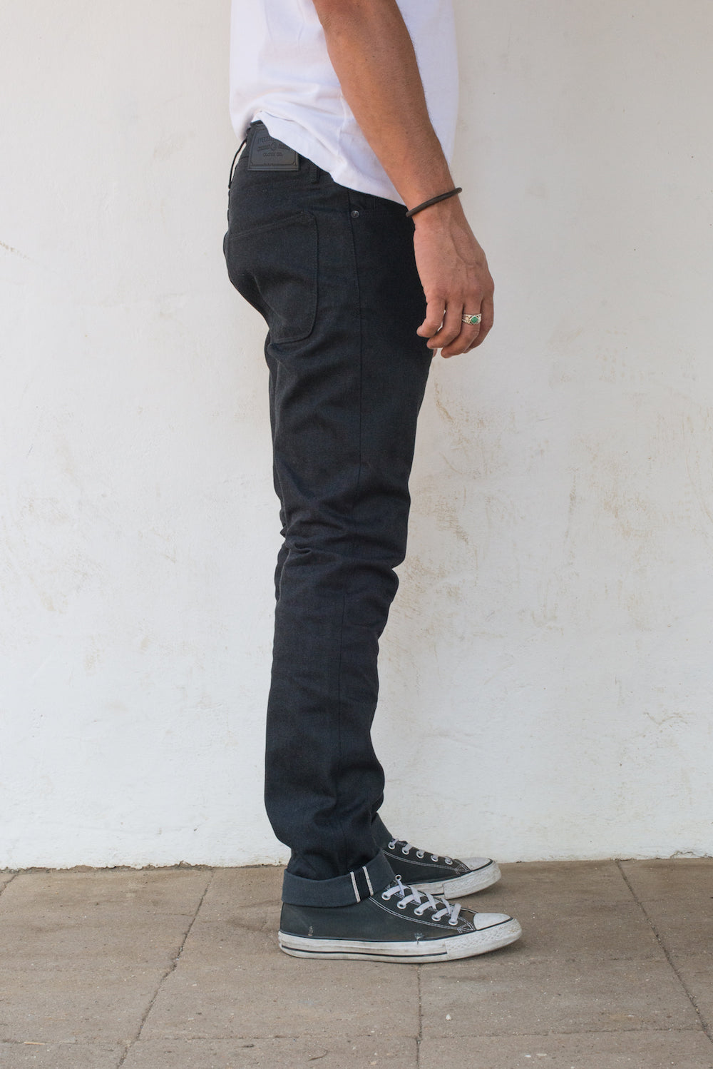 Avila Slim Taper | Raw 14.25 oz Black Grey Denim