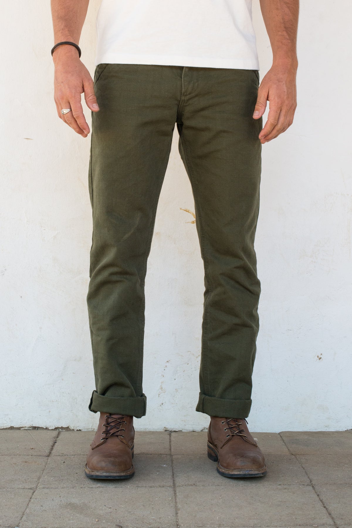 Workers Chino Slim Fit | 14 Ounce Slub Army Green