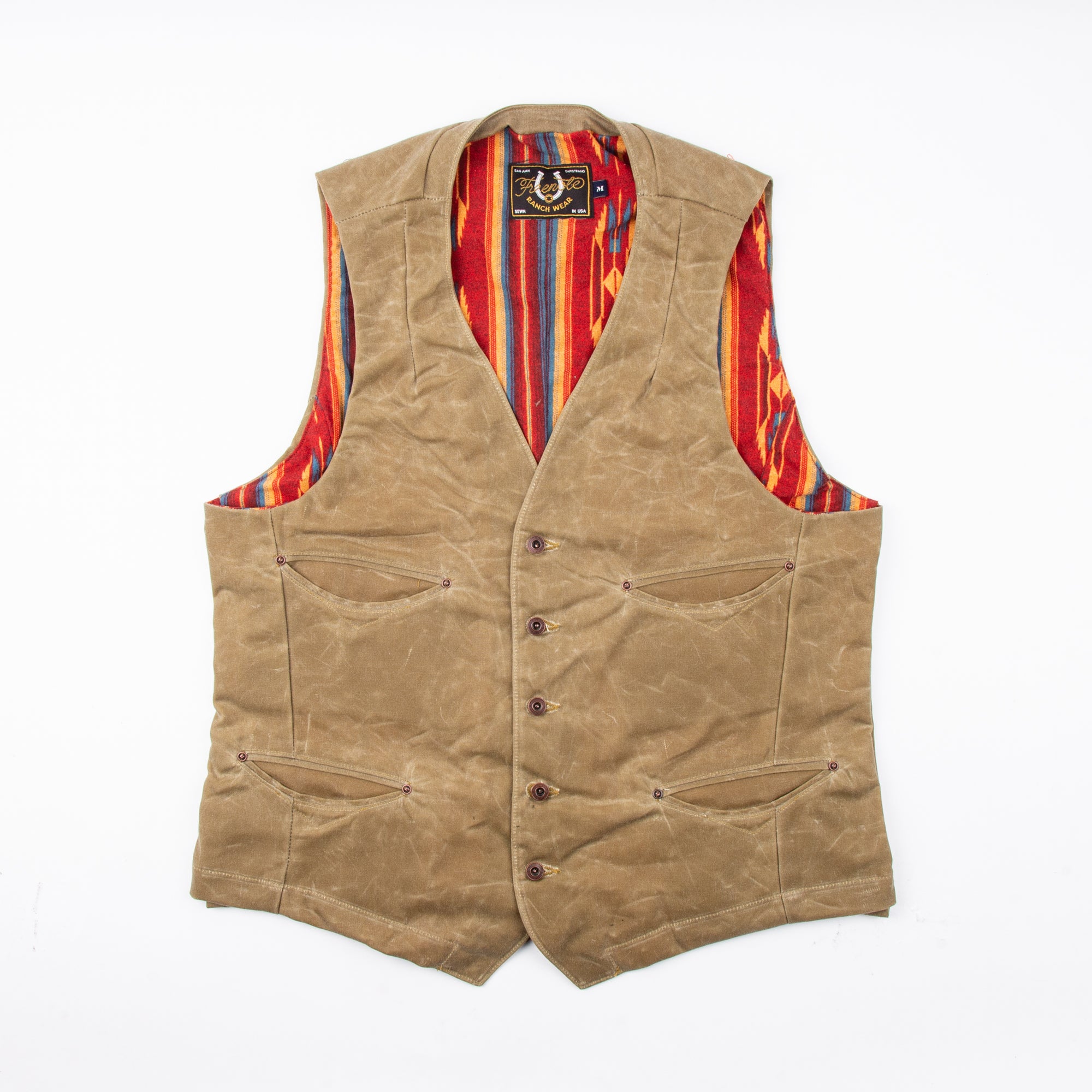 Calico Vest Waxed Canvas | Tobacco