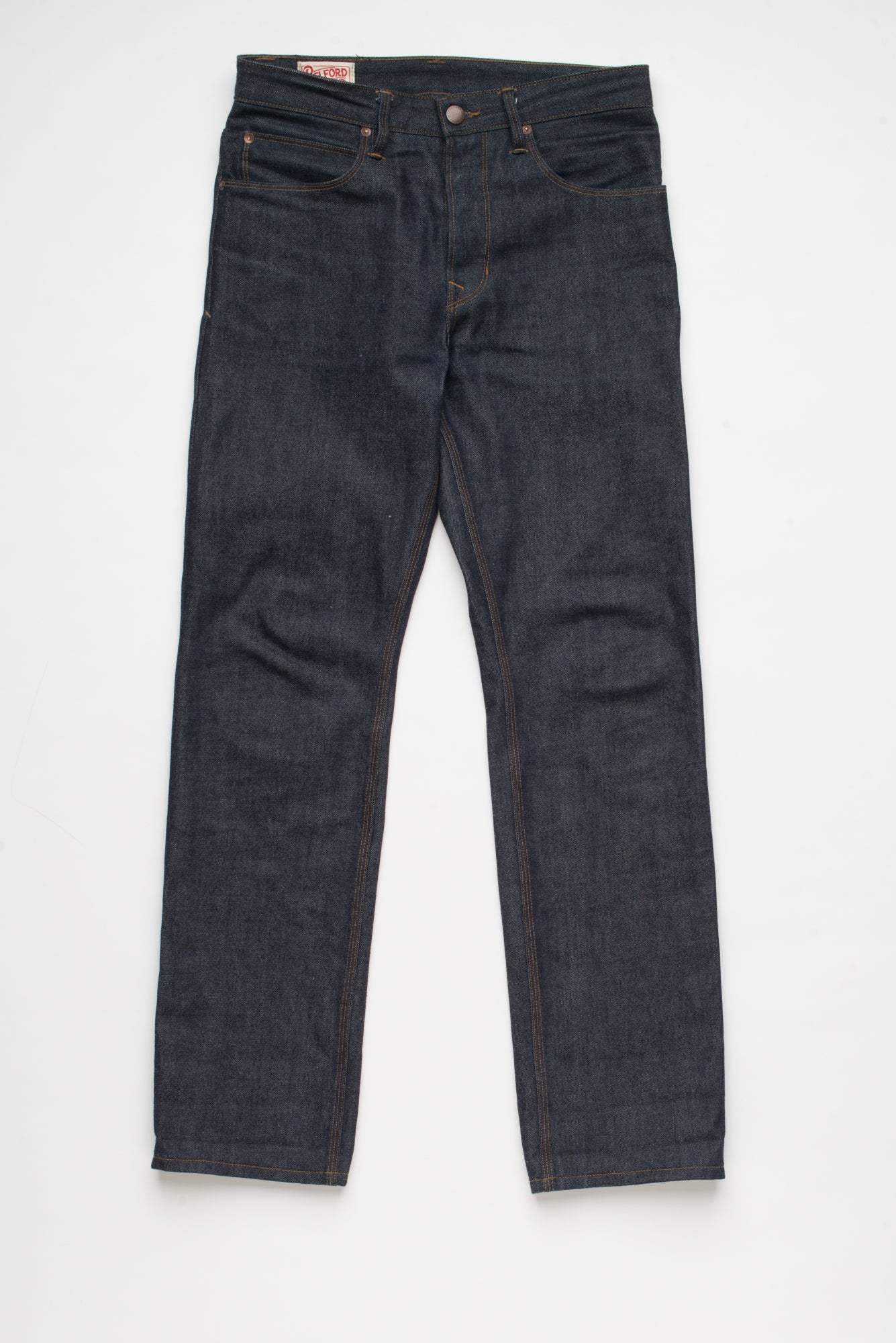 Belford Straight Raw 15 Ounce Indigo Denim Front